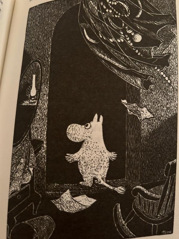 Drawing of Moomintroll from Moominland Midwinter