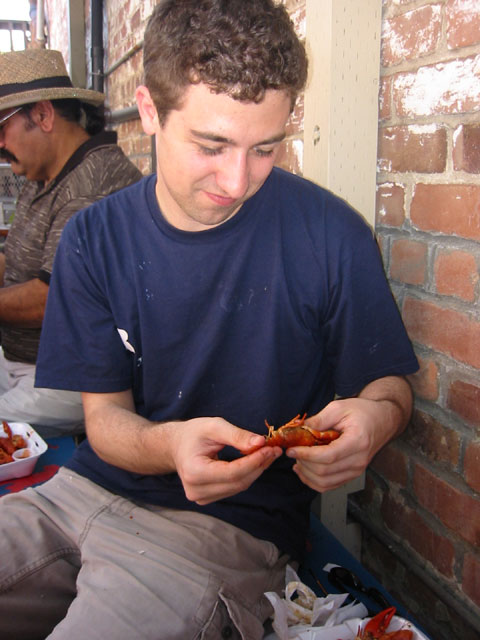 Picture - me handling a crawdad